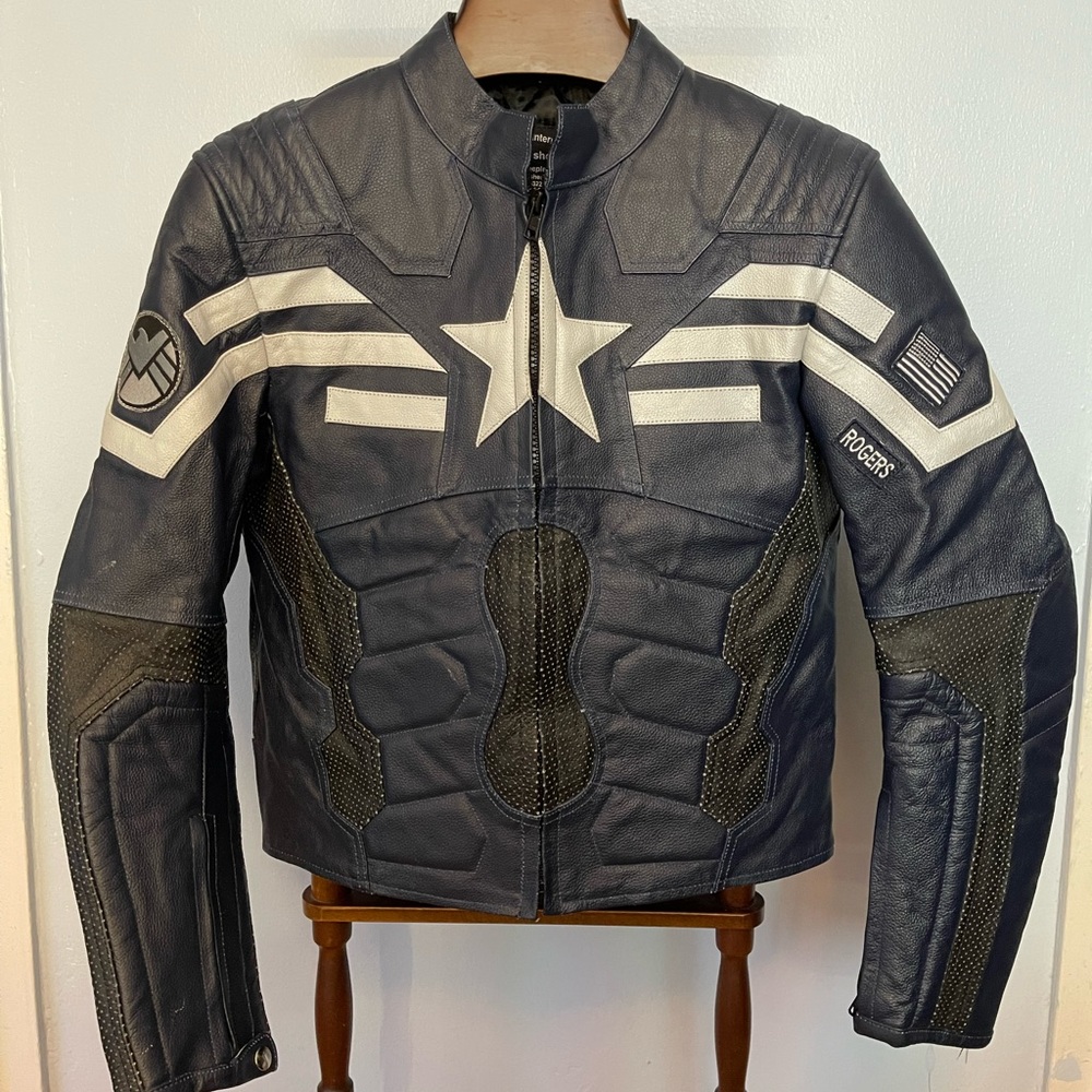 Captain America Leather Biker Jacket